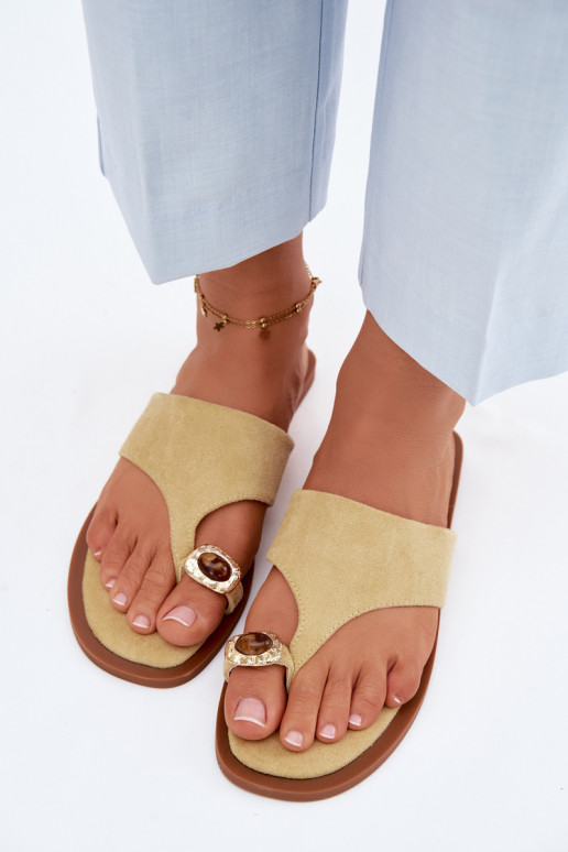 Zapatillas de mujer con detalles decorativos amarillas Fedira