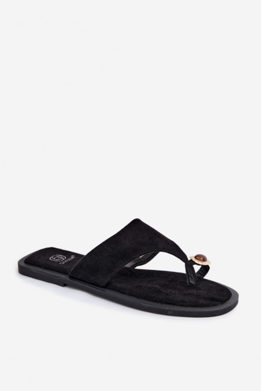 Zapatillas de mujer con detalles decorativos negras Fedira