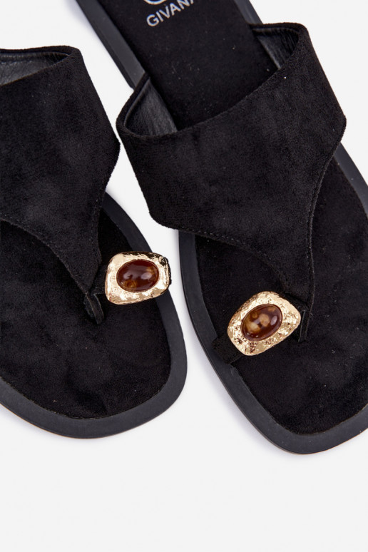 Zapatillas de mujer con detalles decorativos negras Fedira