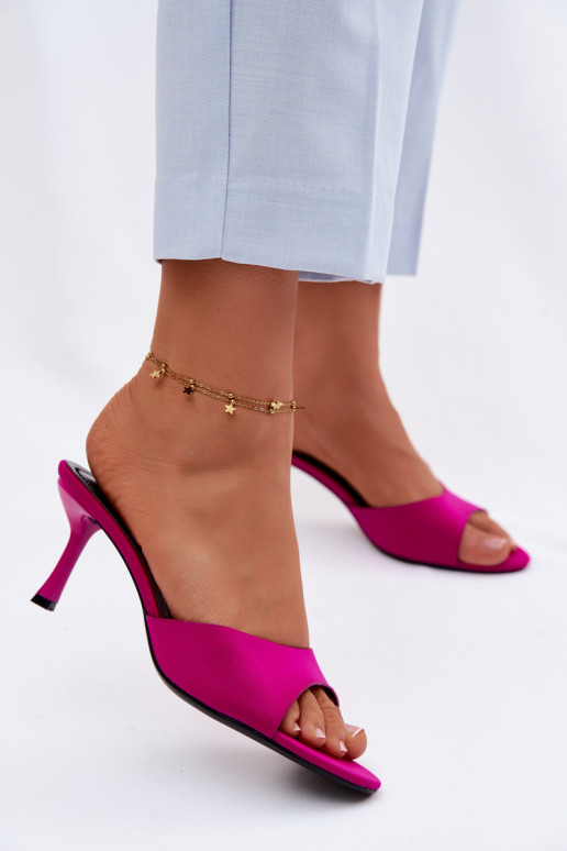 Zapatillas de mujer con tacones finos rosas Selmira