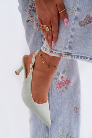 Sandalias de mujer con tacones finosLamóAką color menta Relmira