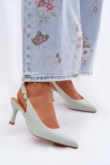 Sandalias de mujer con tacones finosLamóAką color menta Relmira 2