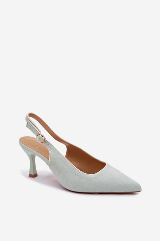 Sandalias de mujer con tacones finosLamóAką color menta Relmira