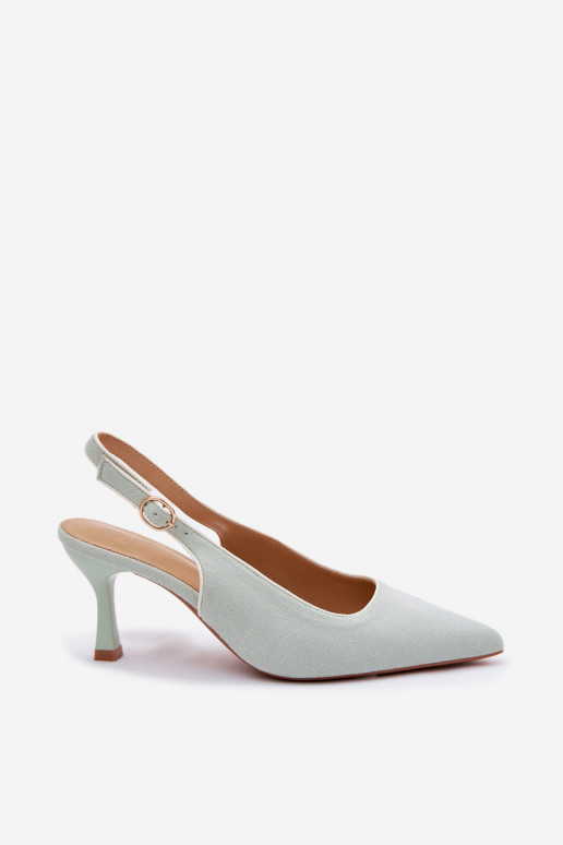 Sandalias de mujer con tacones finosLamóAką color menta Relmira