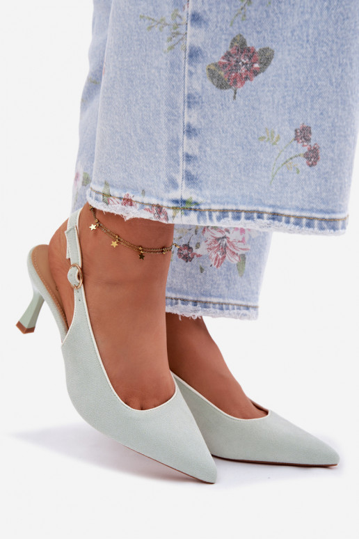 Sandalias de mujer con tacones finosLamóAką color menta Relmira