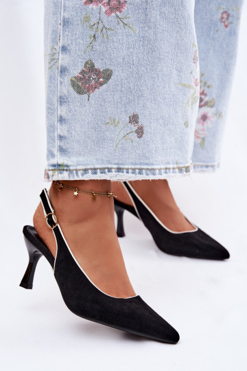 Sandalias de mujer con tacones finosLamóAką de color negro Relmira 2