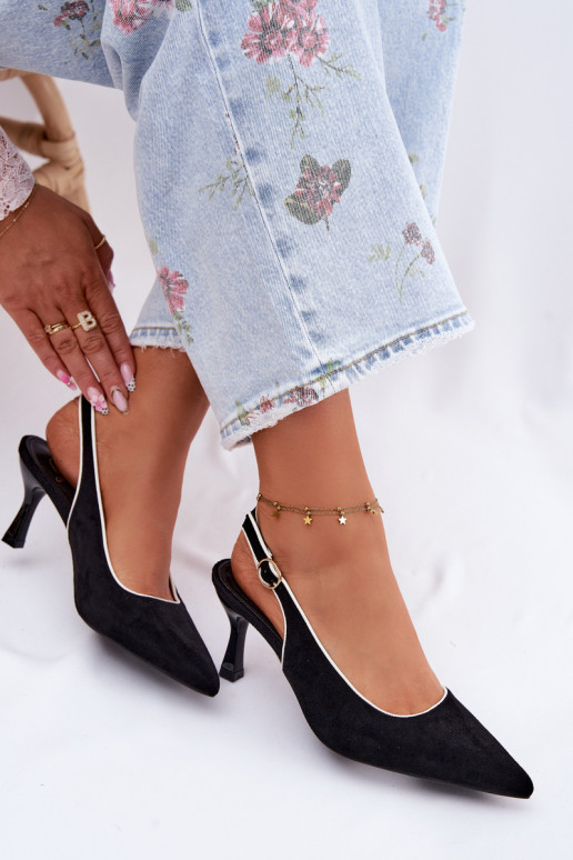 Sandalias de mujer con tacones finosLamóAką de color negro Relmira