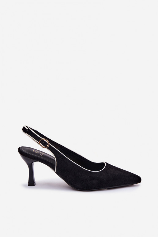 Sandalias de mujer con tacones finos en color negro Relmira