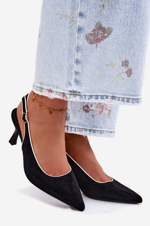 Sandalias de mujer con tacones finos en color negro Relmira