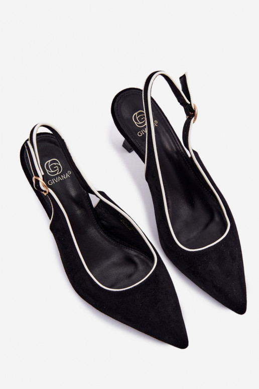 Sandalias de mujer con tacones finosLamóAką de color negro Relmira