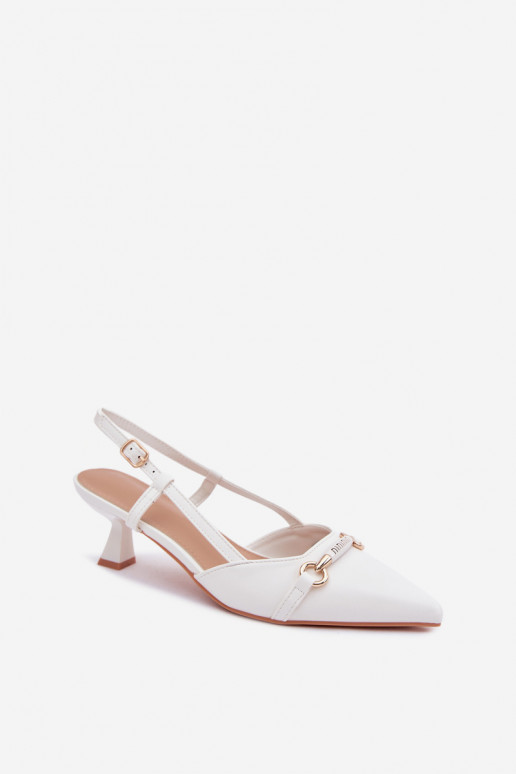 Sandalias de mujer con tacones puntiagudos en color blanco Felessa