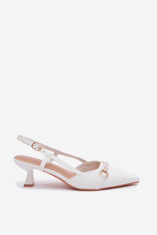 Sandalias de mujer con tacones puntiagudos en color blanco Felessa