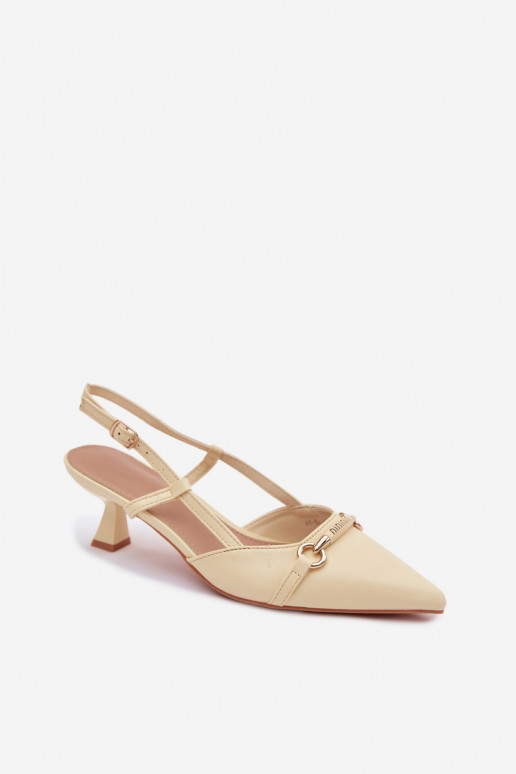 Sandalias de mujer con tacones Ze Szpiczastymi Noskami color amarillo Felessa