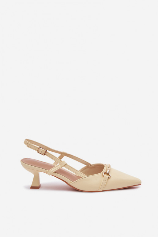 Sandalias de mujer con tacones puntiagudos en color amarillo Felessa