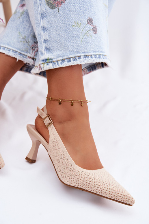  Sandalias de tacón beige Delessa