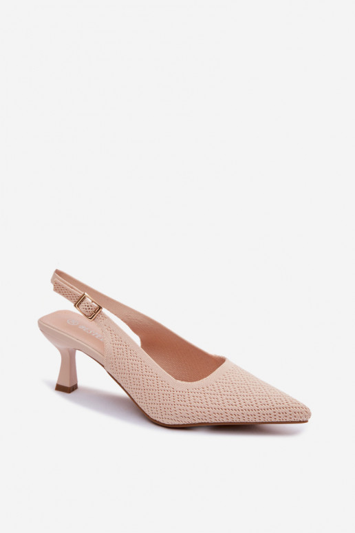 Sandalias de tacón alto en color arena Delessa