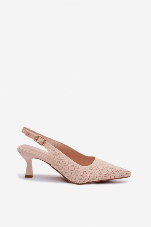 Sandalias de tacón alto en color arena Delessa