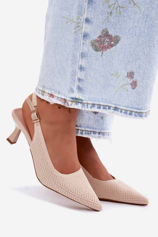  Sandalias de tacón beige Delessa