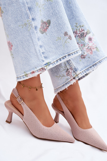  Sandalias de tacón color rosa Delessa