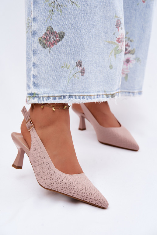  Sandalias de tacón color rosa Delessa