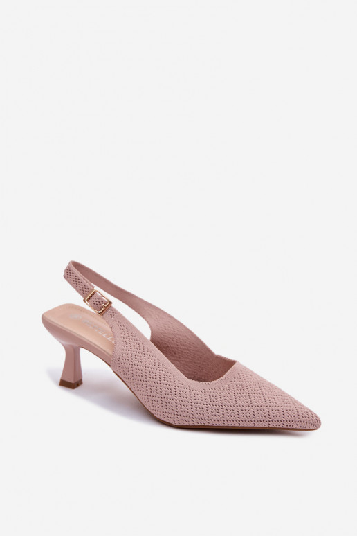  Sandalias de tacón color rosa Delessa