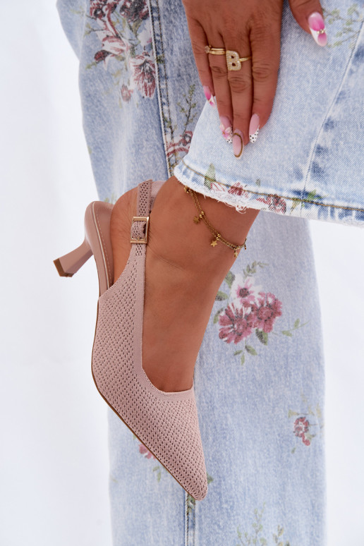  Sandalias de tacón color rosa Delessa