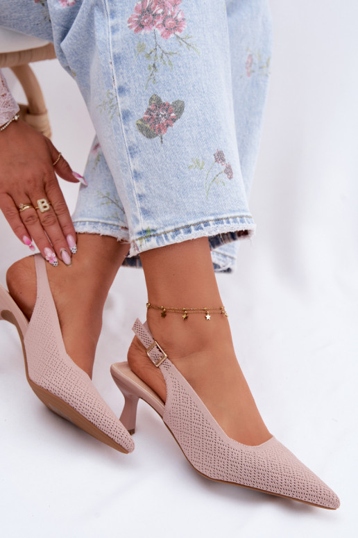 Sandalias de tacón alto en color rosa Delessa