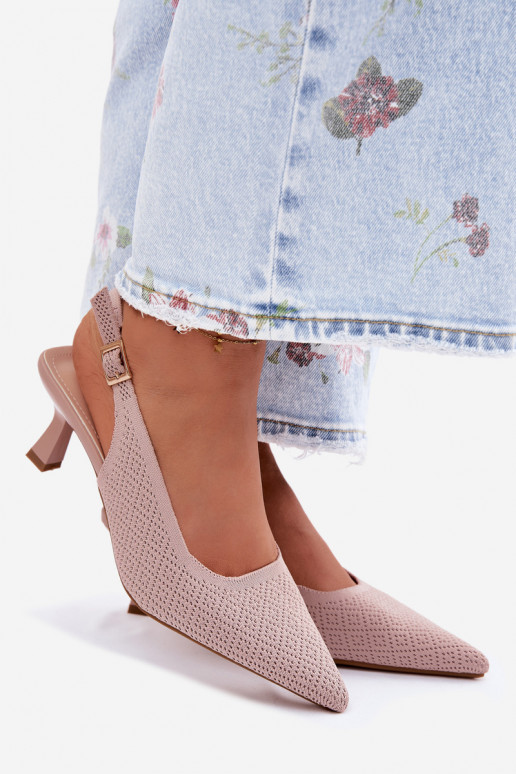 Sandalias de tacón alto en color rosa Delessa
