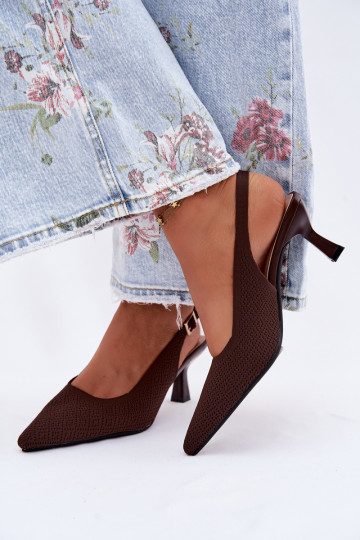 Sandalias de tacón alto en color chocolate Delessa 2