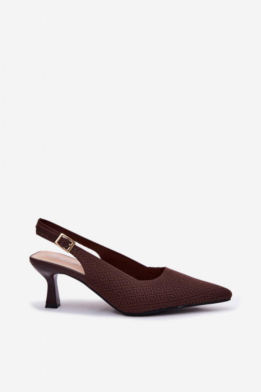 Sandalias de tacón alto en color chocolate Delessa