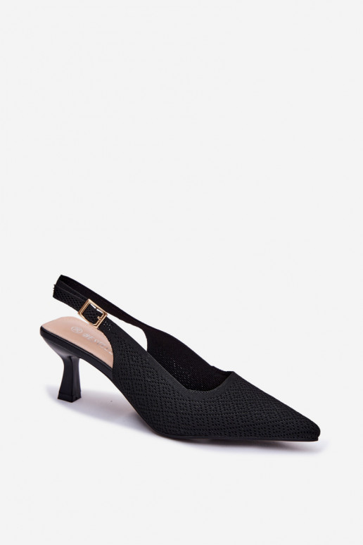Sandalias de tacón alto en color negro Delessa