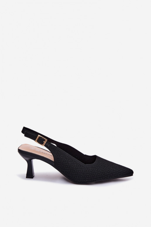 Sandalias de tacón alto en color negro Delessa