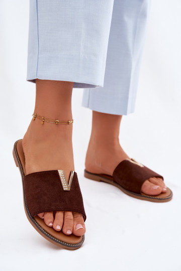 Zapatillas apartamento de mujeres Con decoraciones Detalem V CzekoladoAe Nelmira 2