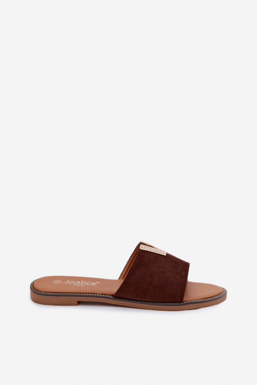 Zapatillas apartamento de mujeres Con decoraciones Detalem V CzekoladoAe Nelmira