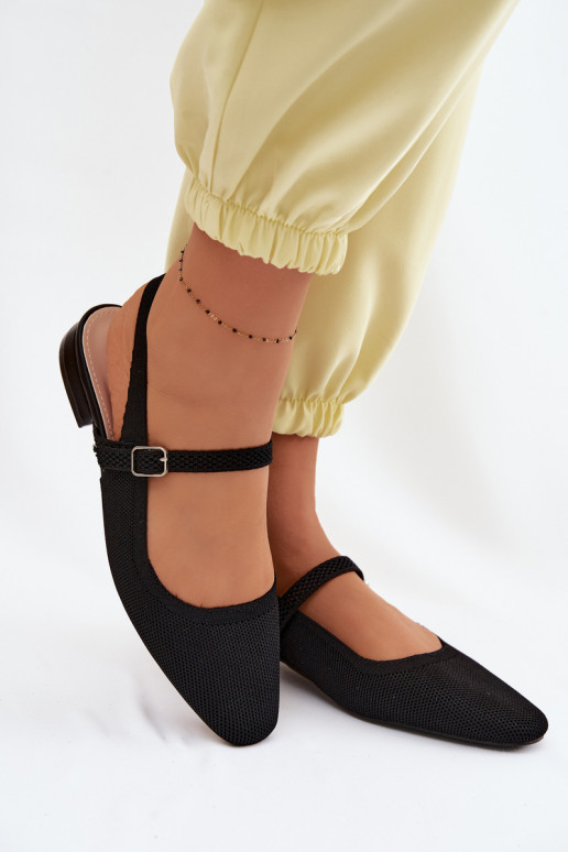  sandalias bailarinas Femenino con correas de color negro Selrene