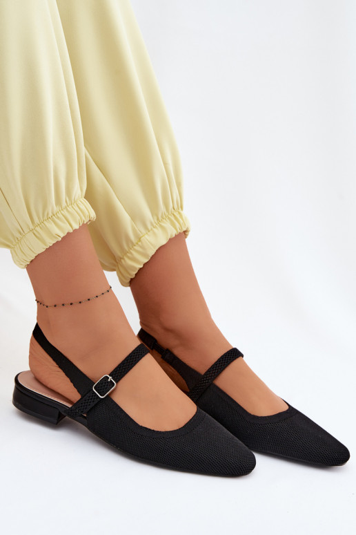  sandalias bailarinas Femenino con correas de color negro Selrene