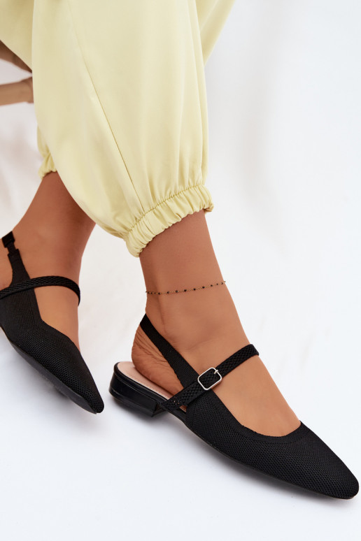  sandalias bailarinas Femenino con correas de color negro Selrene