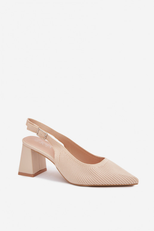 Sandalias de color arena con tacones Elissea