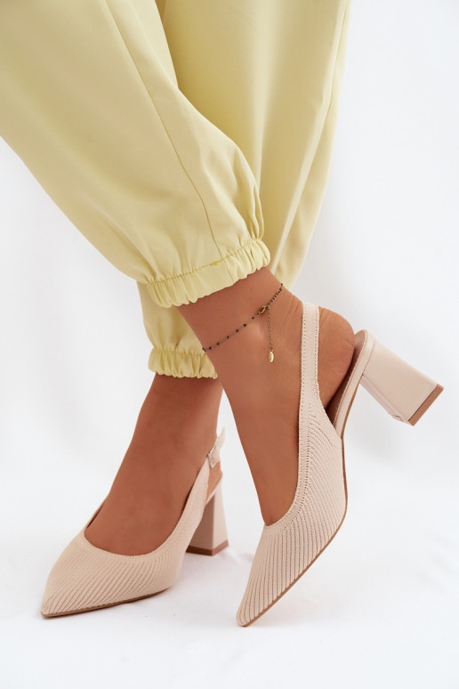 Sandalias de color arena con tacones Elissea