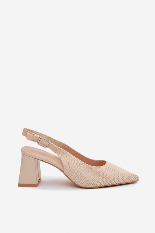 Sandalias de color arena con tacones Elissea