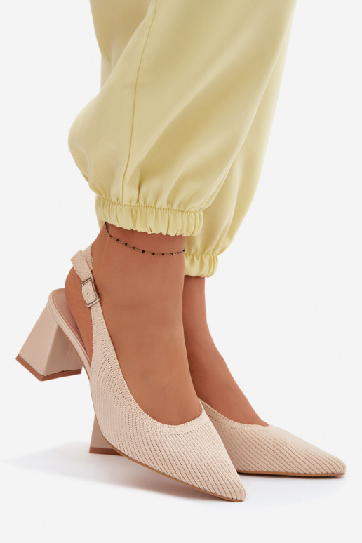 Sandalias de color arena con tacones Elissea