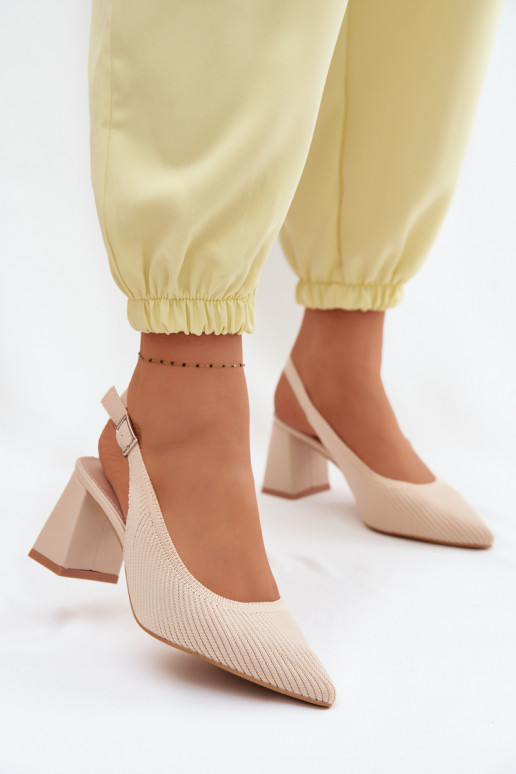 Sandalias de color arena con tacones Elissea