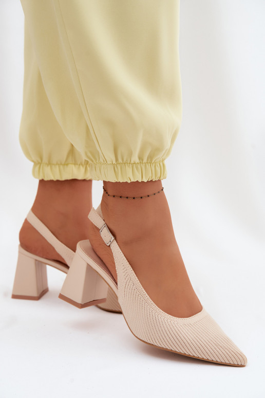 Sandalias de color arena con tacones Elissea