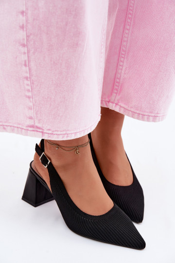 Sandalias negras con tacones Elissea