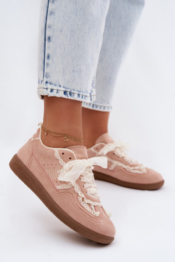 Zapatillas rosas para mujer con cordones Ilrene