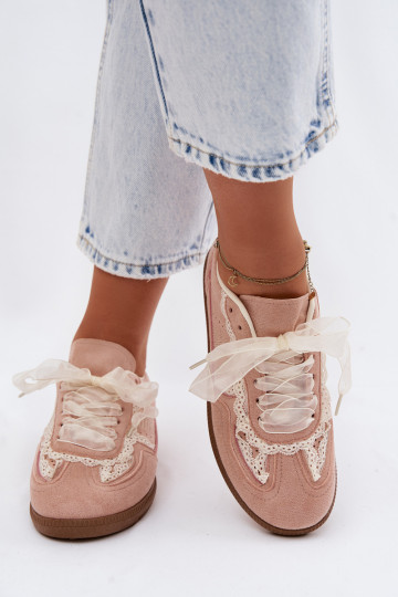 Zapatillas rosas para mujer con cordones Ilrene 2