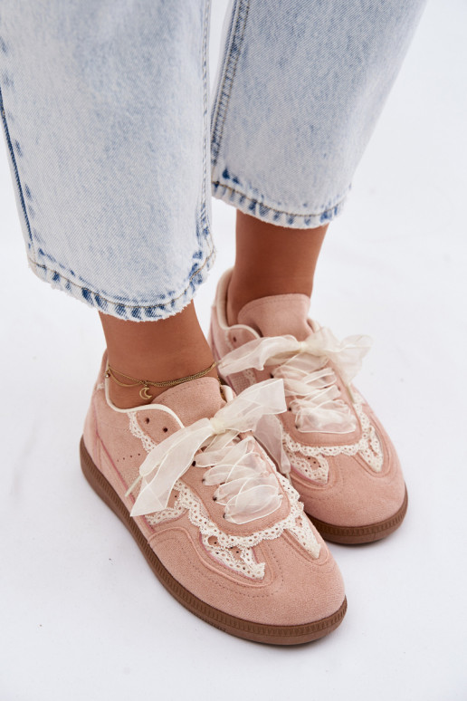 Zapatillas rosas para mujer con cordones Ilrene