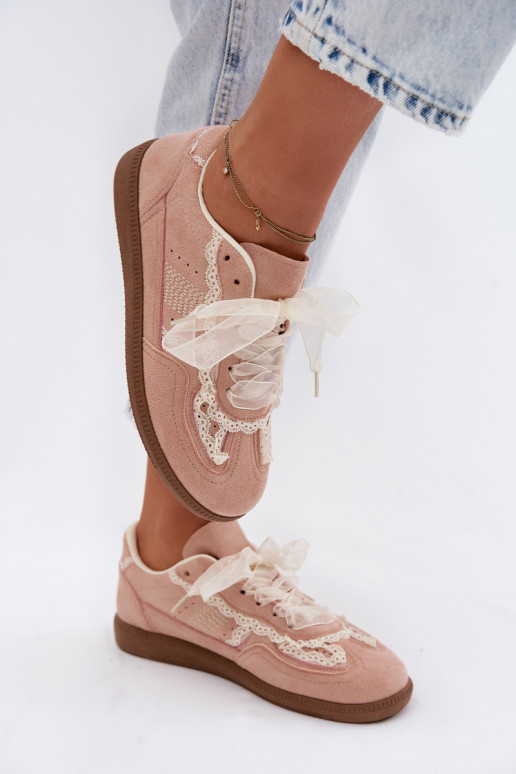 Zapatillas rosas para mujer con cordones Ilrene