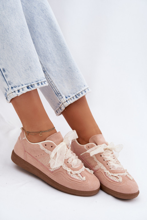 Zapatillas rosas para mujer con cordones Ilrene