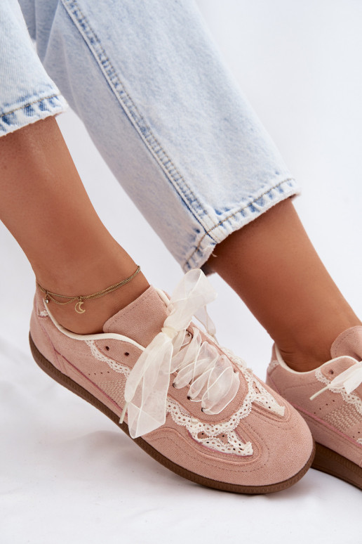 Zapatillas rosas para mujer con cordones Ilrene